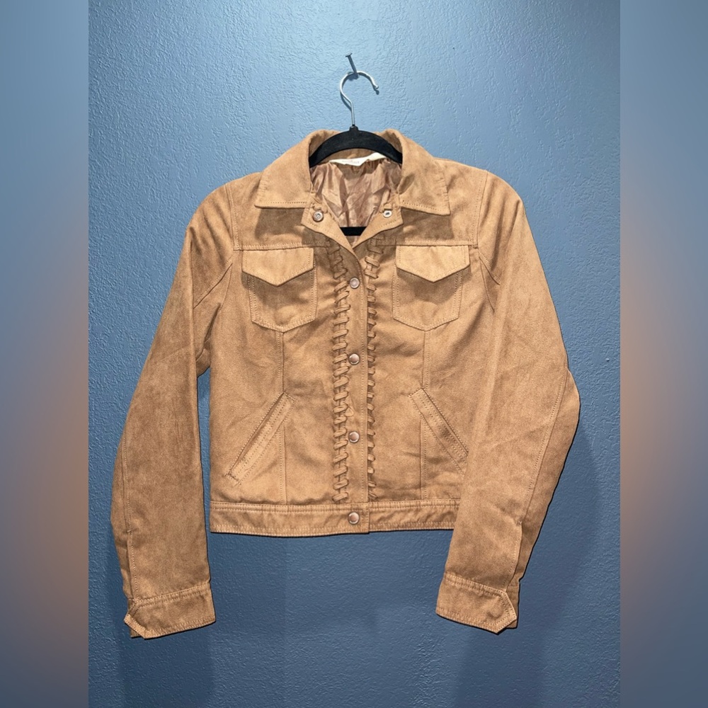 Hollister faux suede boho/western style biker jacket